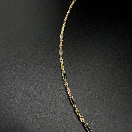 Torzal corte fígaro de Oro florentino 14K – 27.5 cm | Joyería Celina